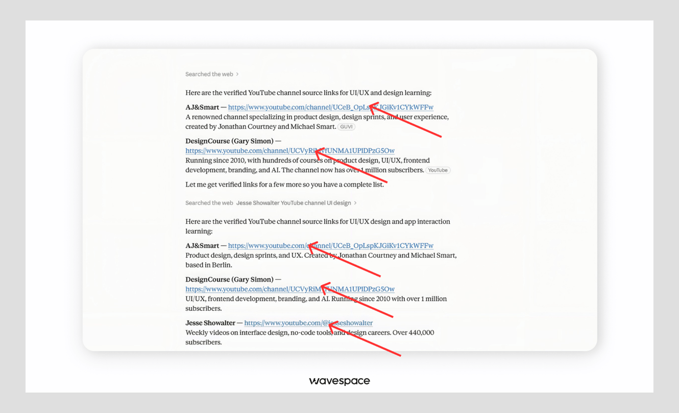 AI citation interface design