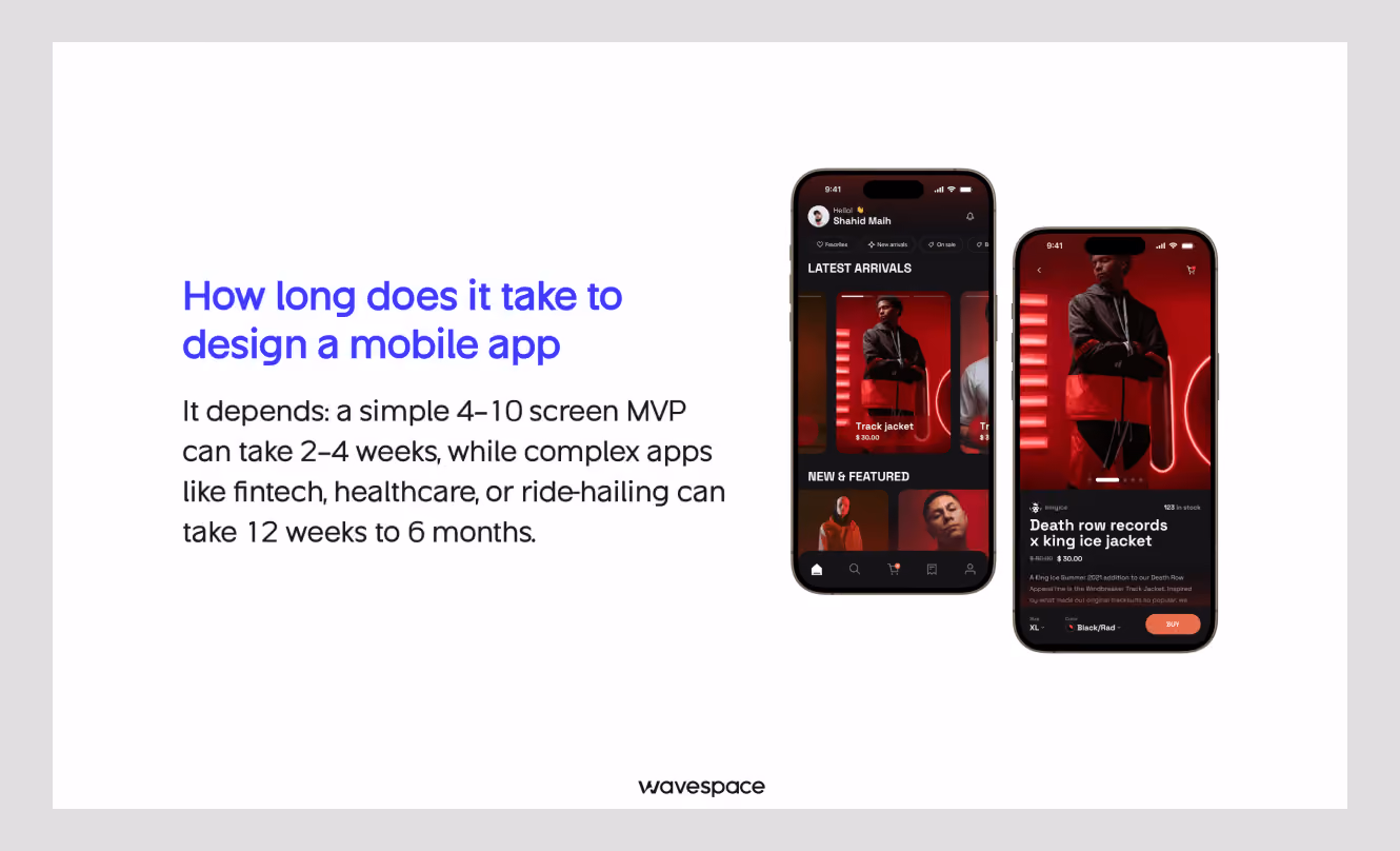 Time to design a mobile app