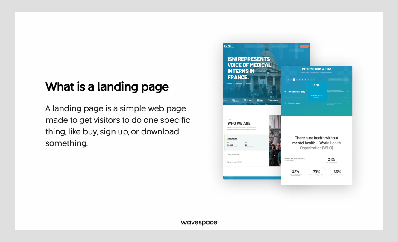 What is landing page design