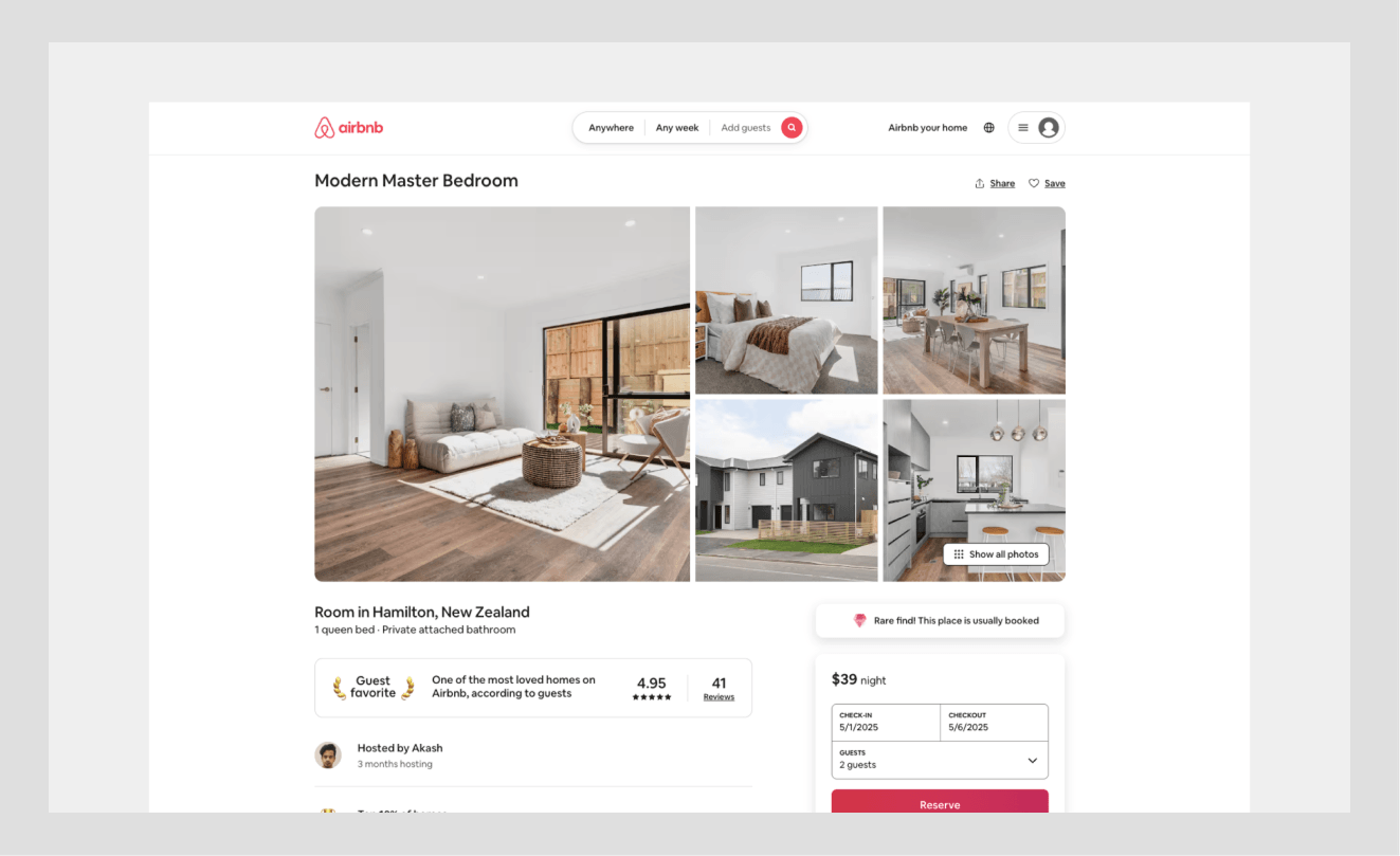 Airbnb UX Design examples
