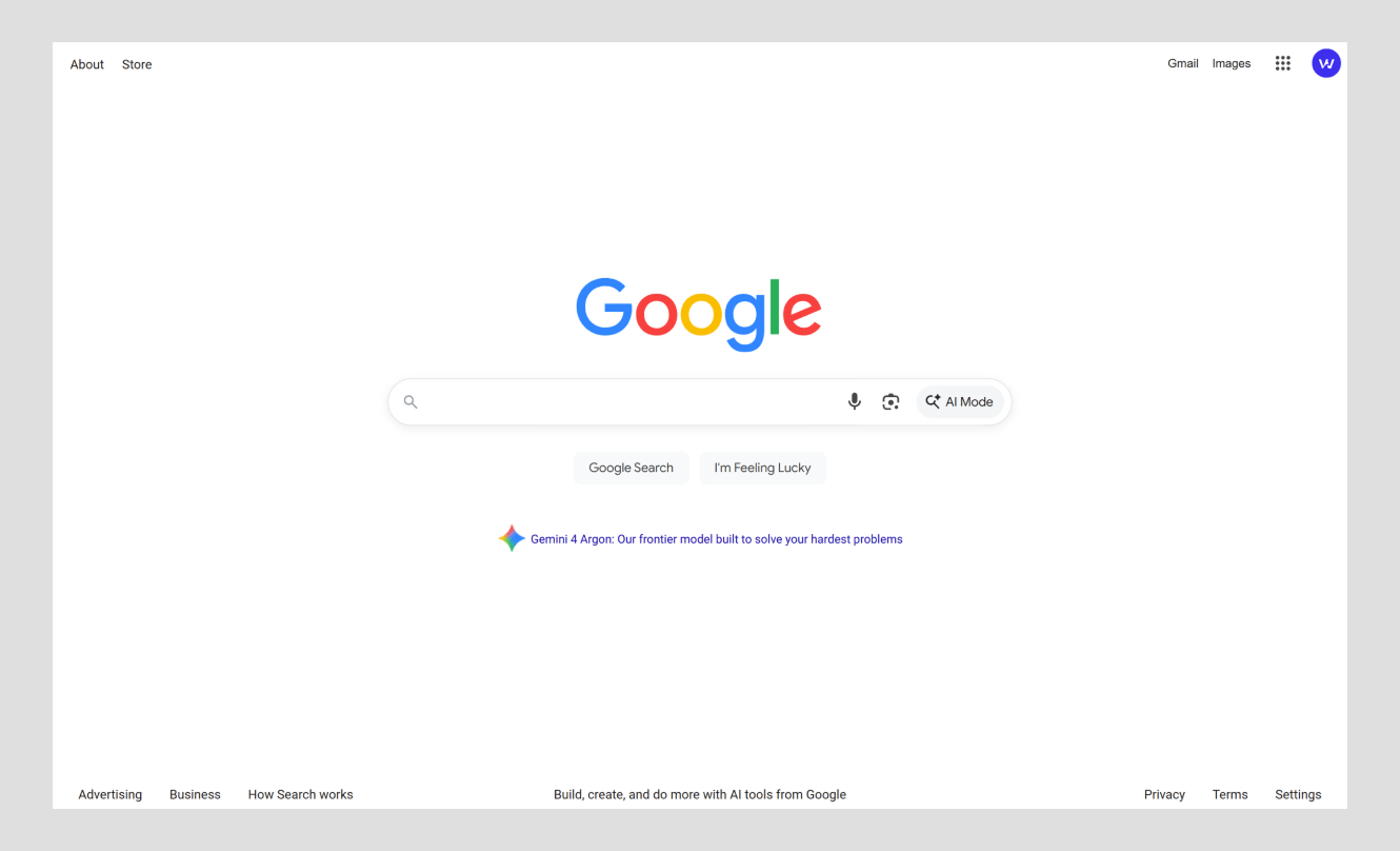  Google homepage as a classic minimalist UI example