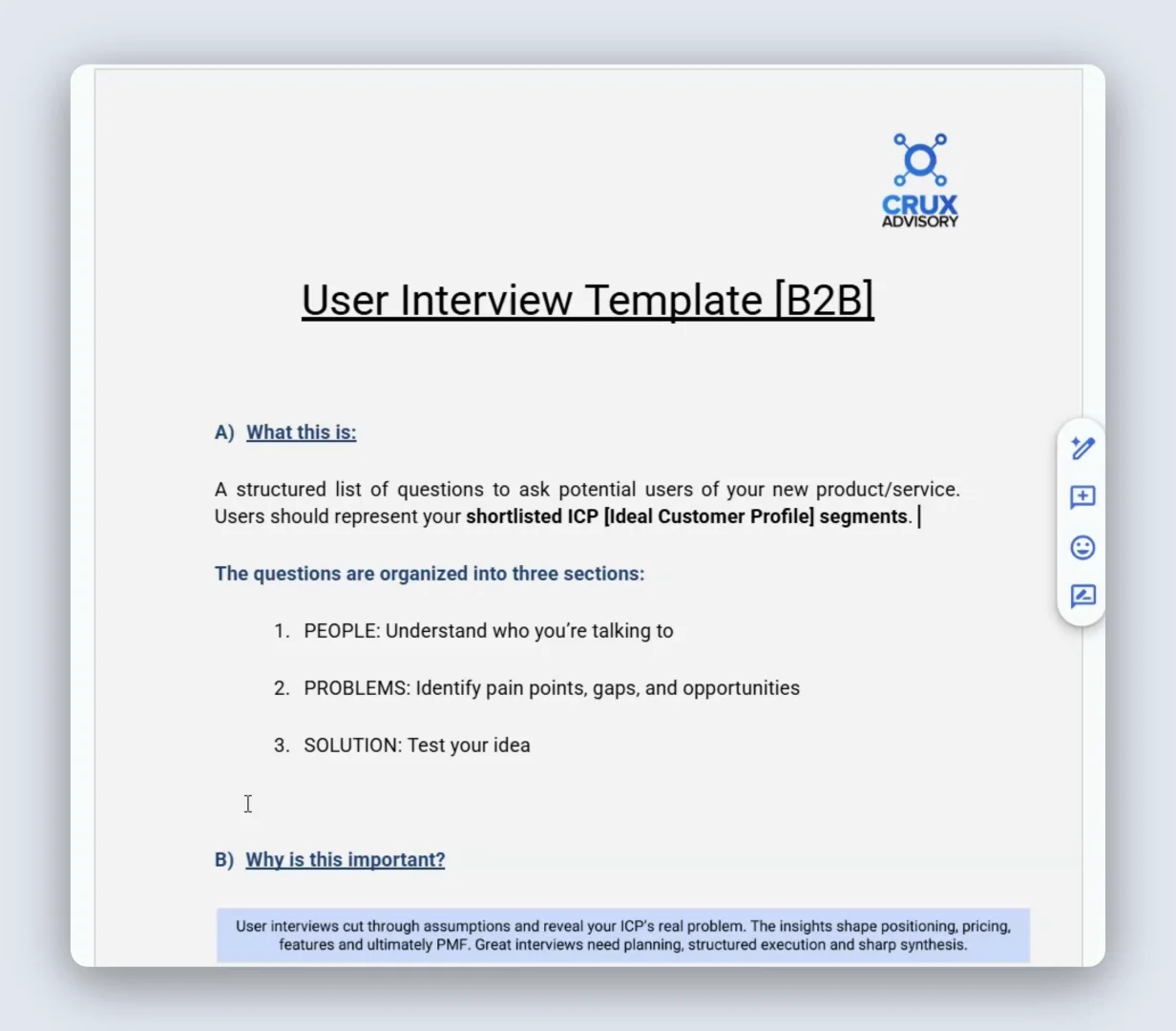 User Interview Template title page: what it is and why it matters