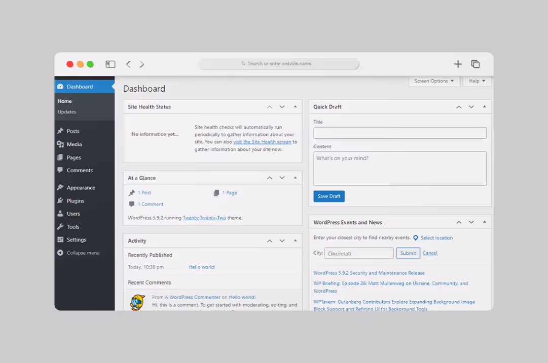 WordPress Dashboard