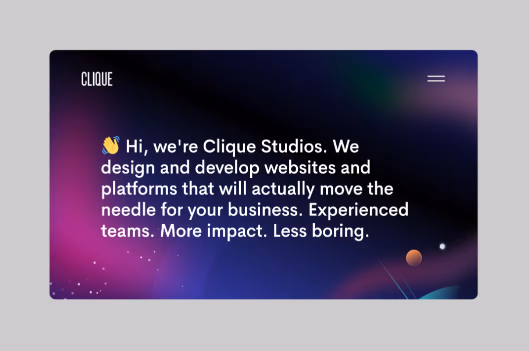 clique homepage