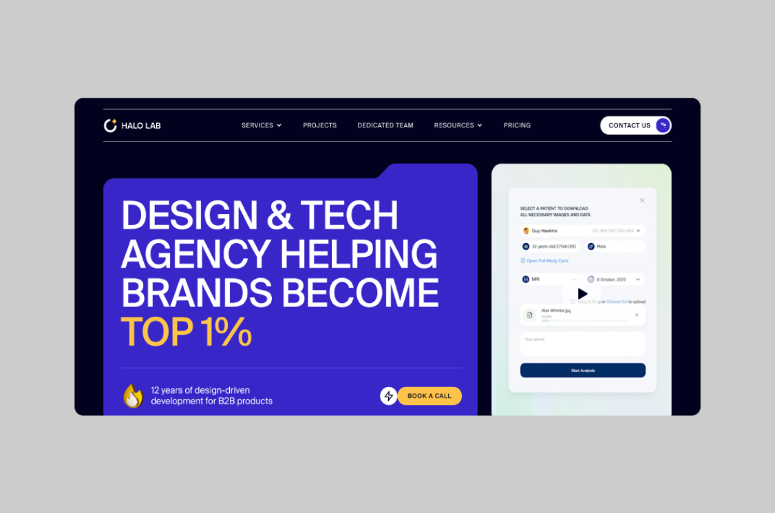 halo lab homepage