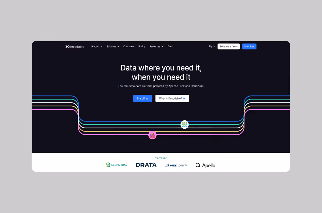 Decodable.co homepage