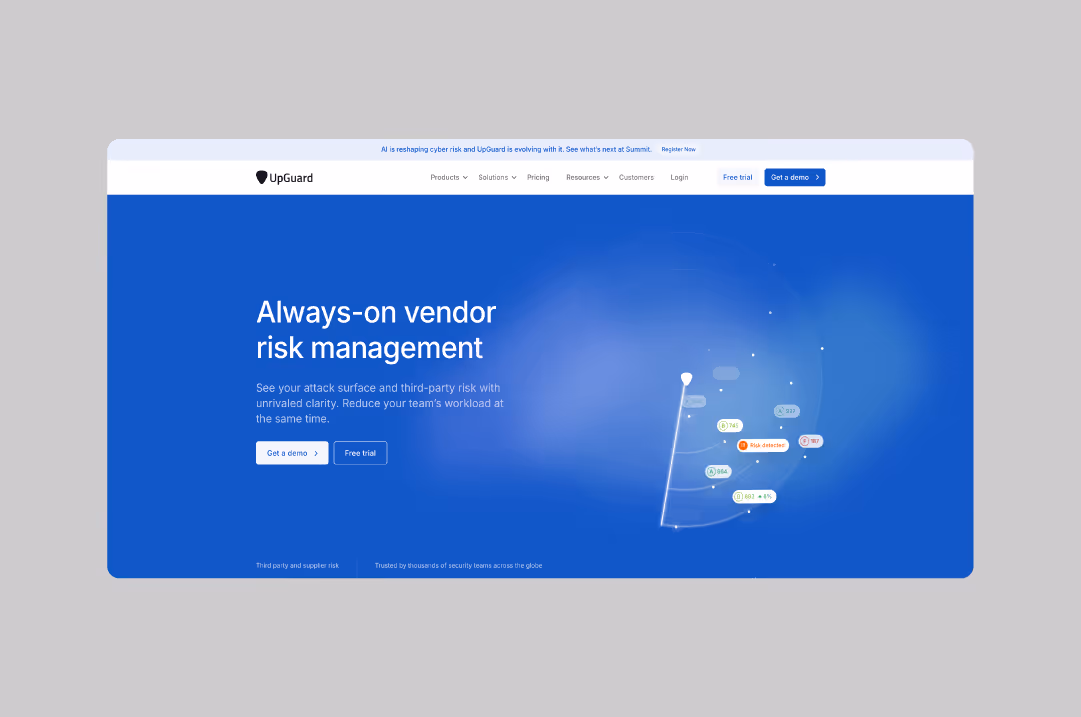 Upguard.com homepage