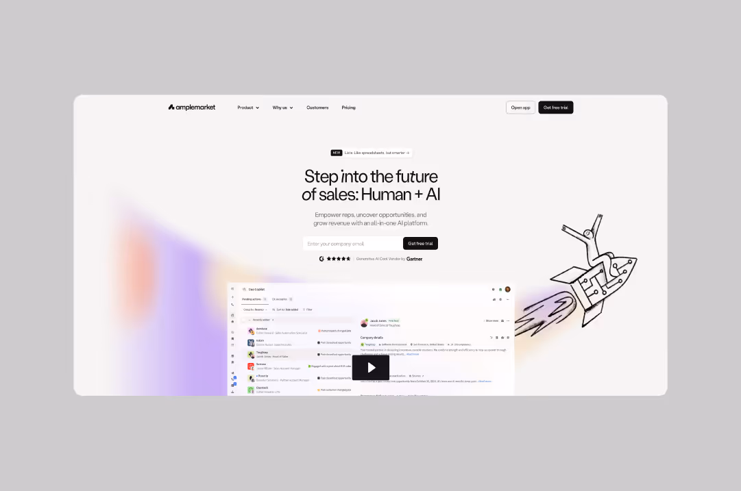 Amplemarket.com homepage