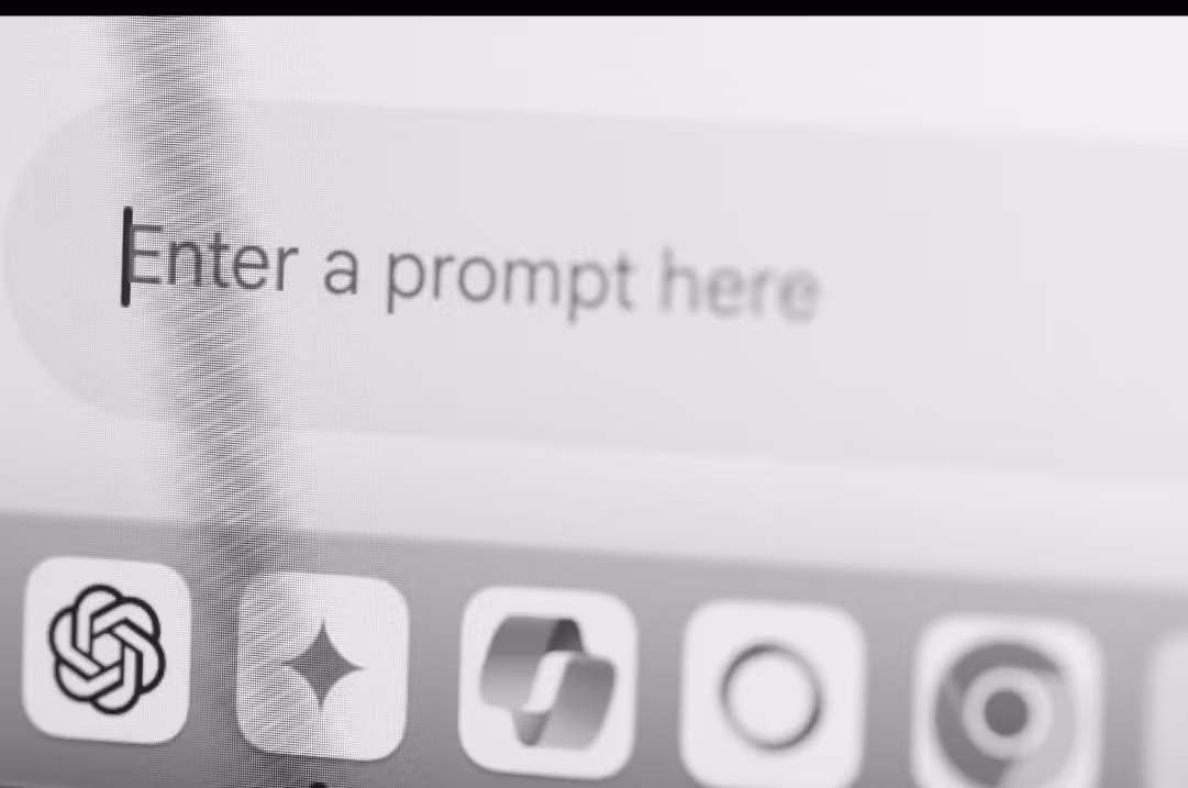 A screenshot of an AI interface reads "Enter a prompt here."