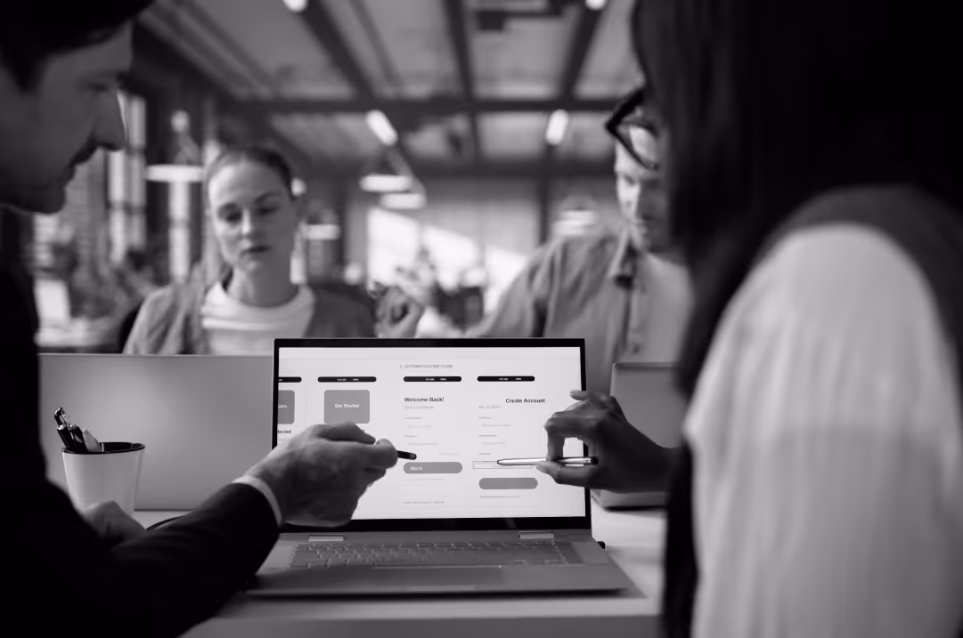 B2B team designing Next.js website for performance and user experience optimization.
