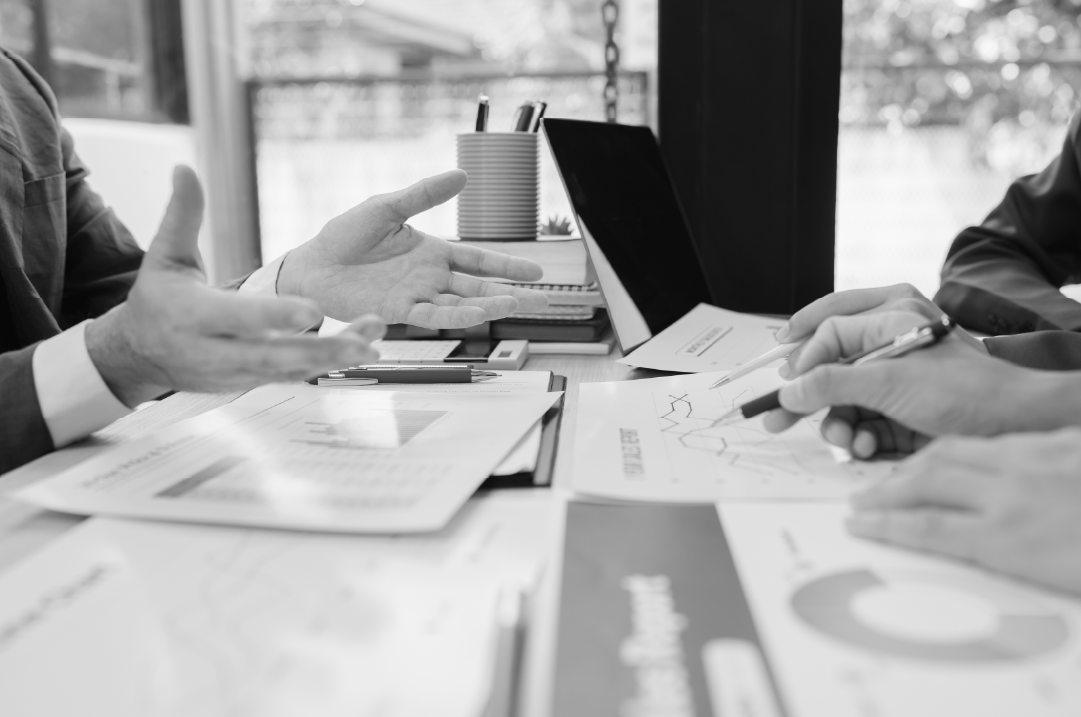 B2B team reviewing website performance strategy