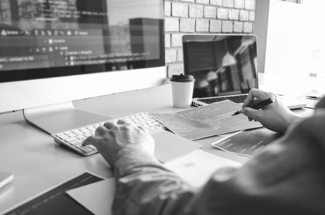 B2B web designer reviewing website code and UX to improve conversions