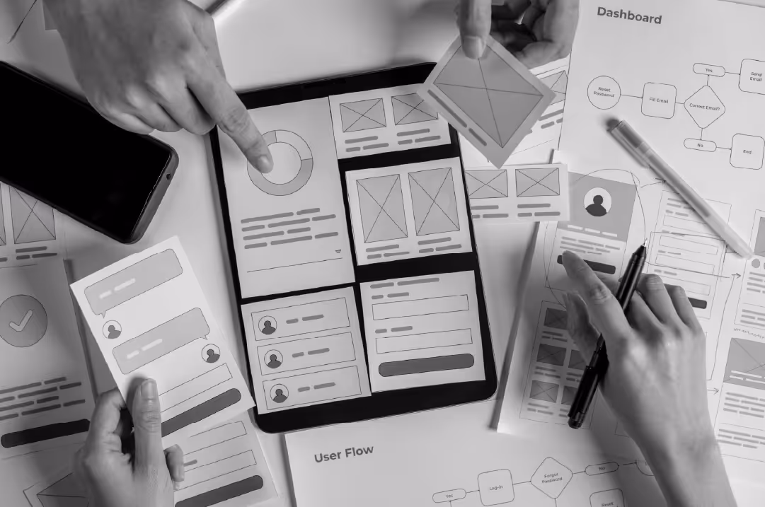 Scalable digital product experience wireframes and user flows