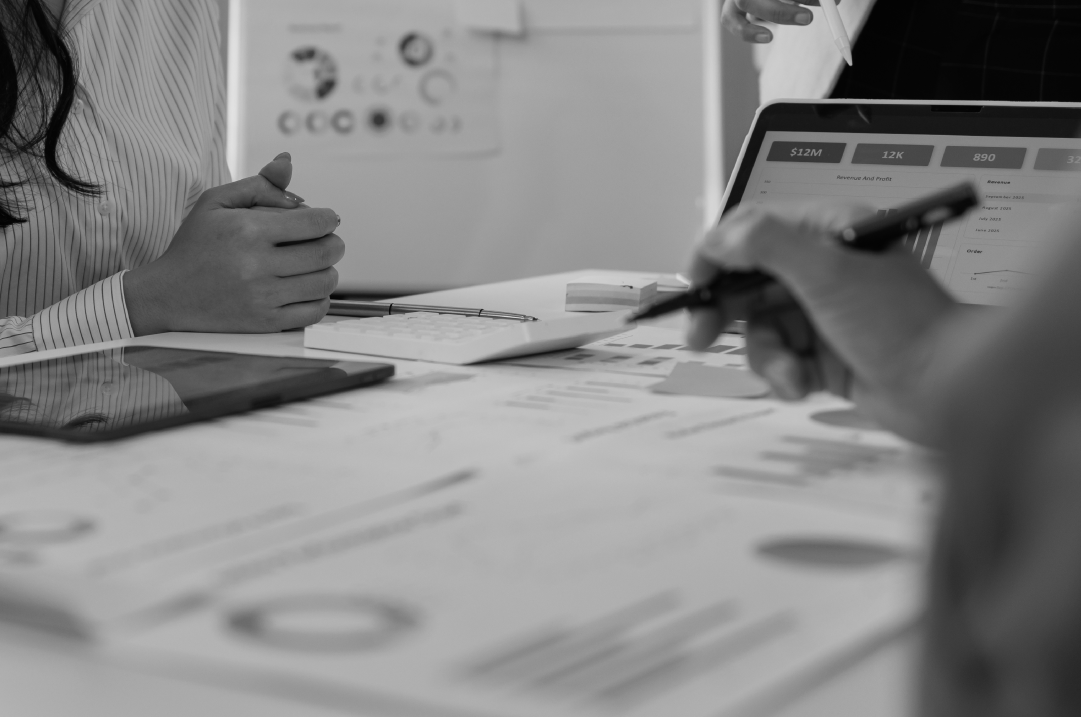 B2B product team reviewing user performance data.