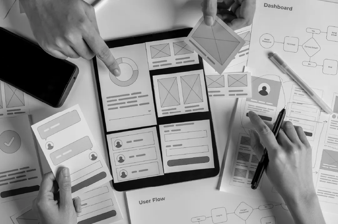 Scalable digital product experience wireframes and user flows