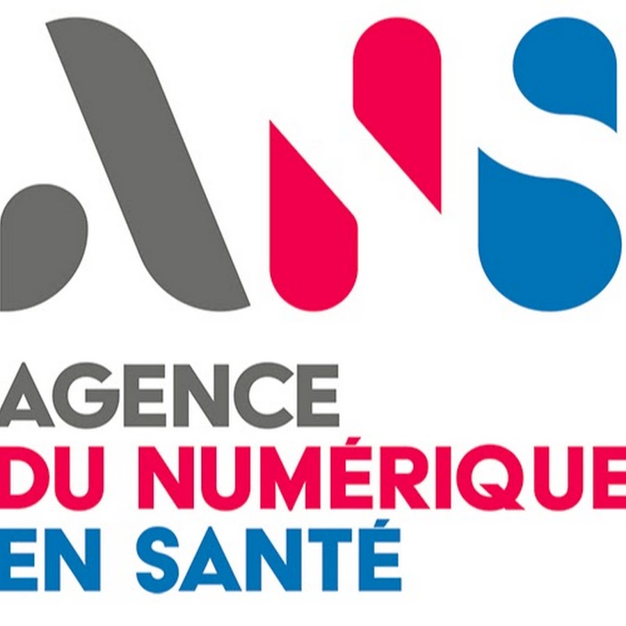 Logo of Agence du Numérique en Santé with stylized ANS letters in gray, red, and blue.