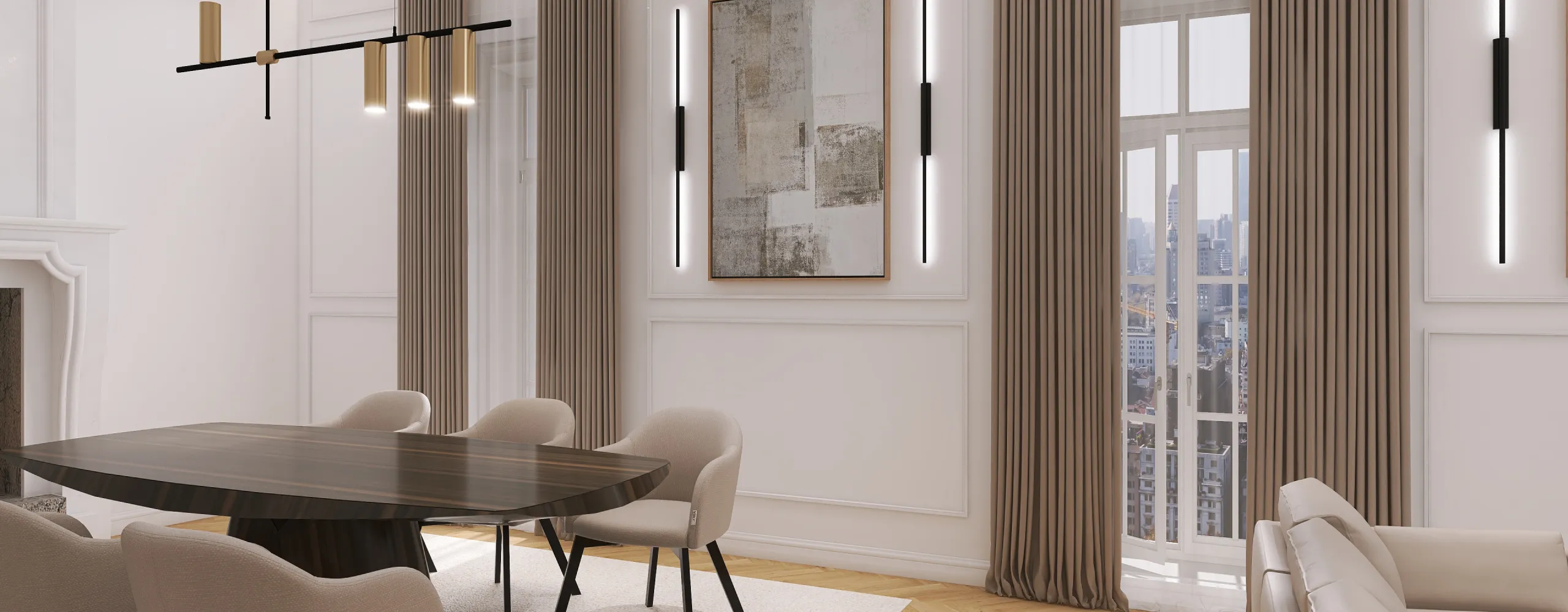Sala remodelada com acompanhamento presencial de design de interiores