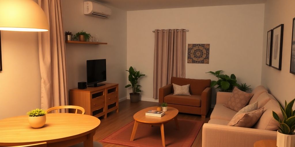 Cozy temporary apartment showcasing comfort during relocation.