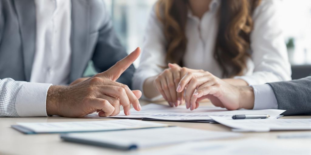 Professional discussing liability coverage with a client.