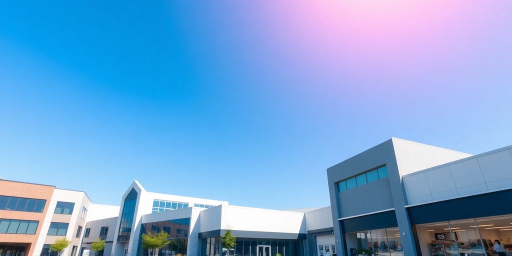 Diverse commercial properties including offices and warehouses.