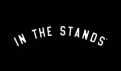 White text reading 'IN THE STANDS' on a black background.