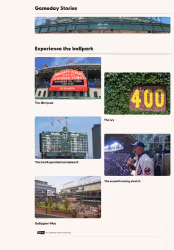 Collage of Citizens Bank Park baseball stadium images including exterior sign, scoreboard, scoreboard detail, fans in stands, and ballpark skyline.