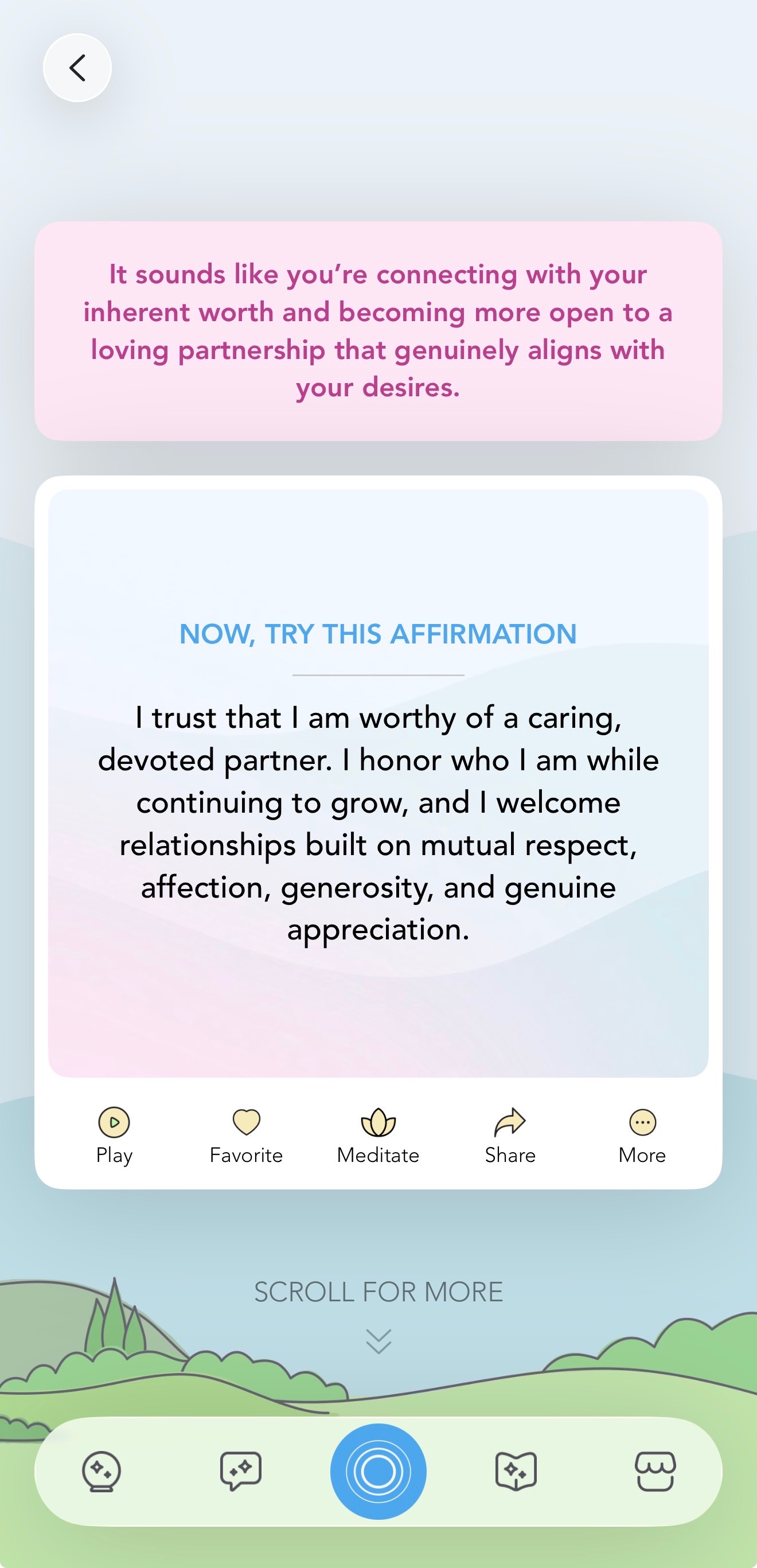 A visual of an affirmation about relationships and self-worth from the Manifest feed. 