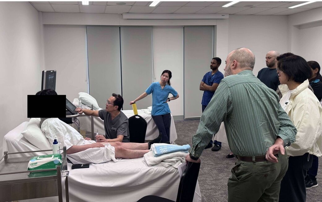 Dr Quan Ngo demonstrating advanced ultrasound imaging at Liverpool Hospital