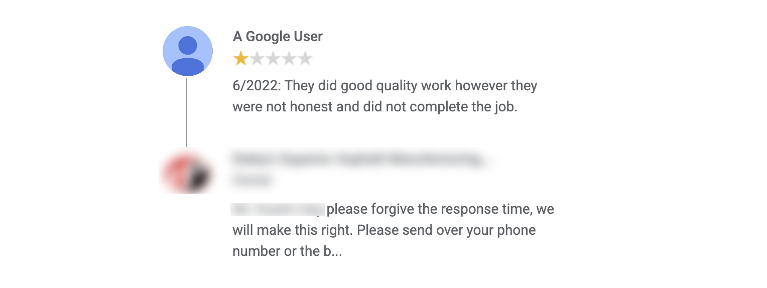 Removed Google review