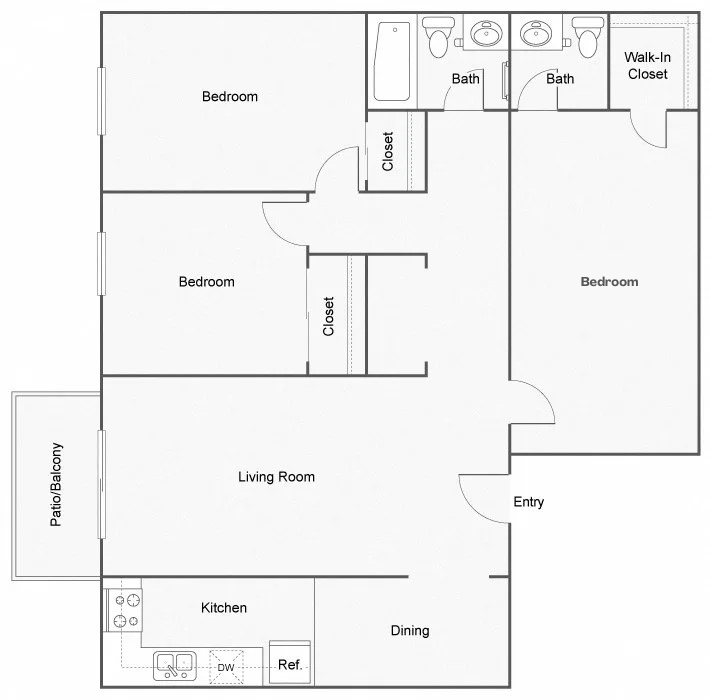 3 Bedroom 1.5 Bath