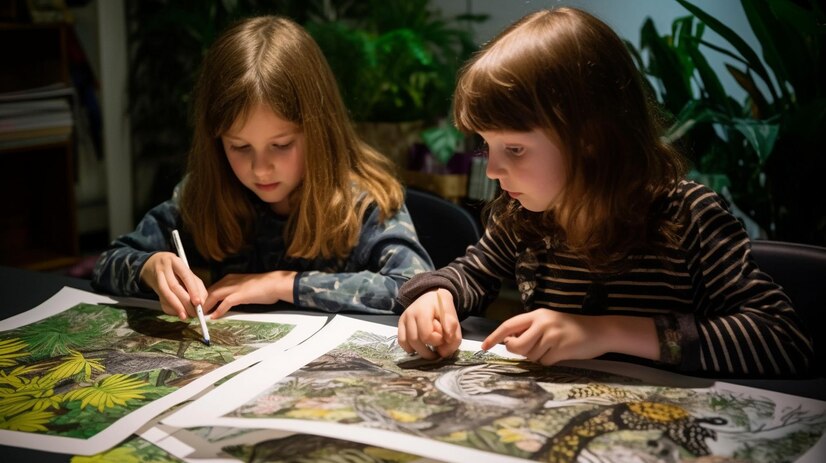 Bilde av to små ivrige studenter