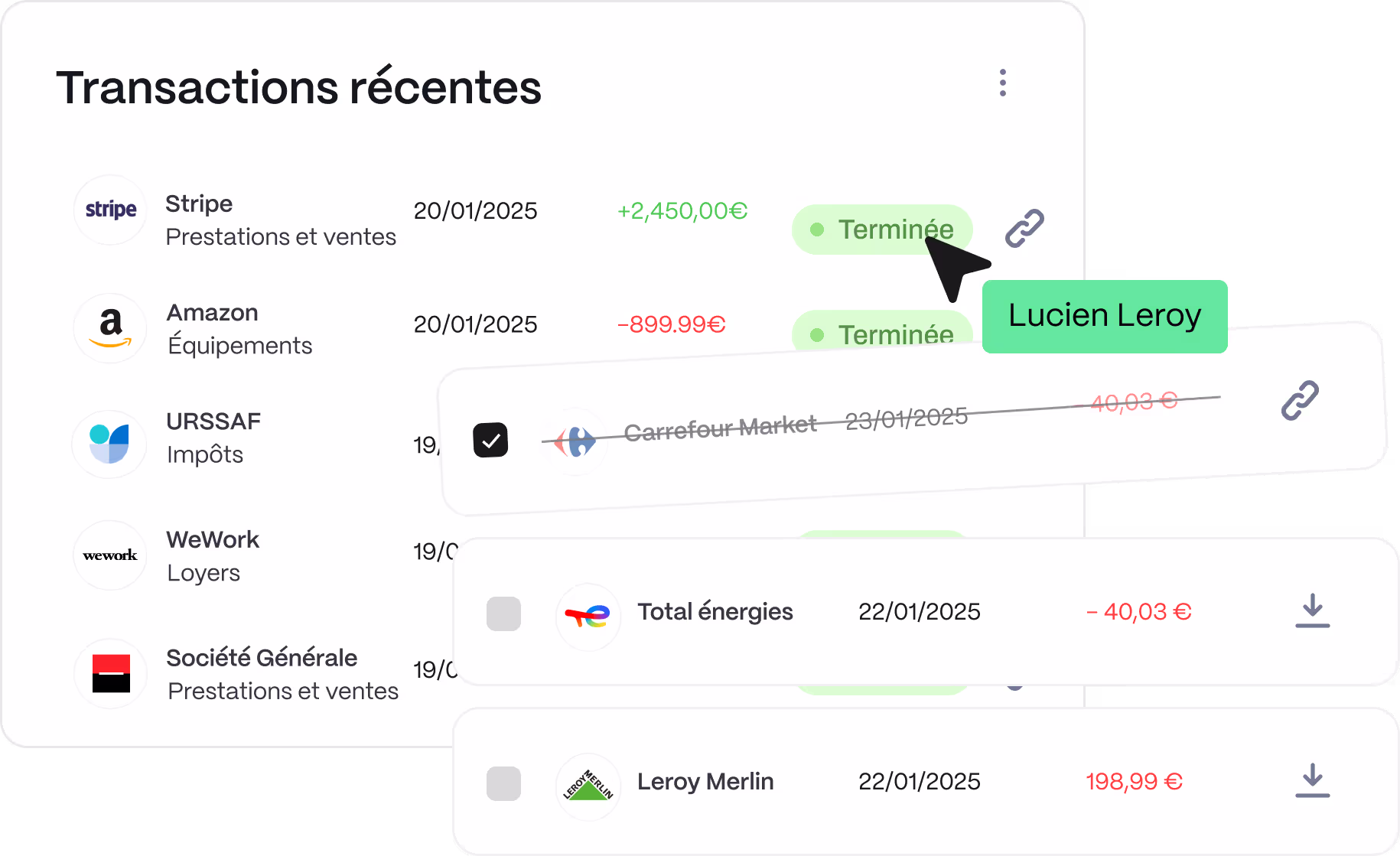 Mise en situation de la catégorisation des opérations