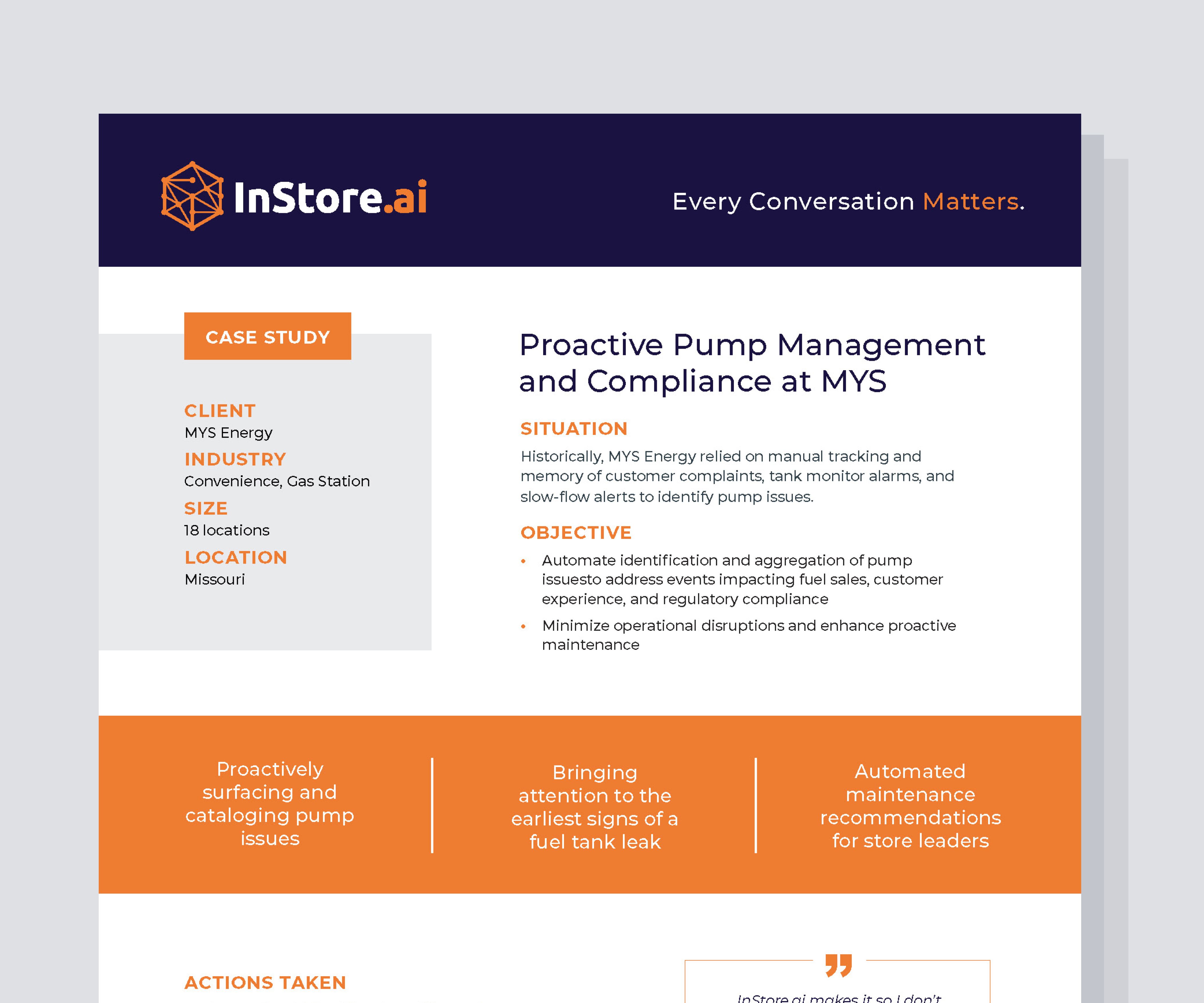 Proactive Pump Management and Compliance at MYS