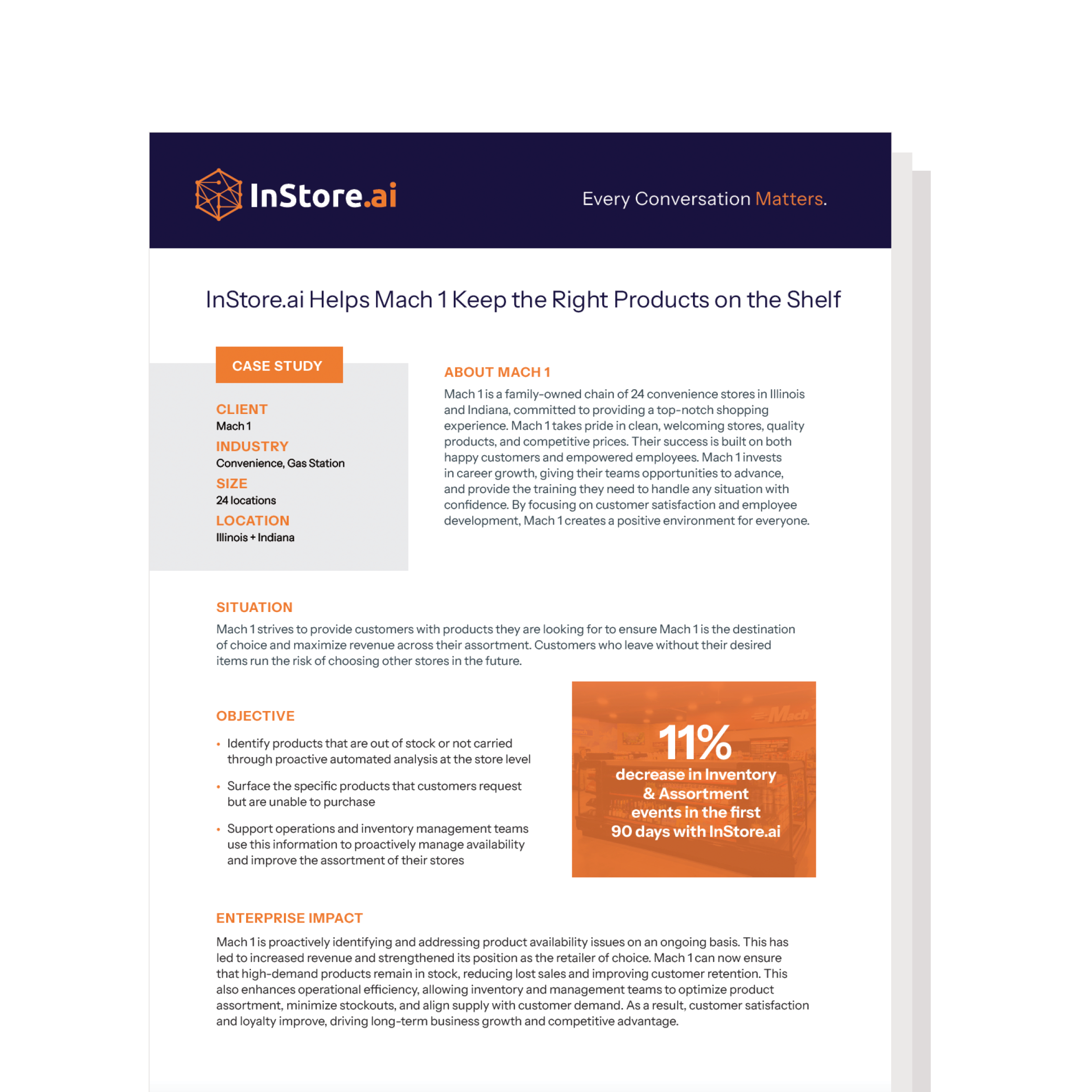 InStore.ai Helps Mach 1 Keep the Right Products on the Shelf