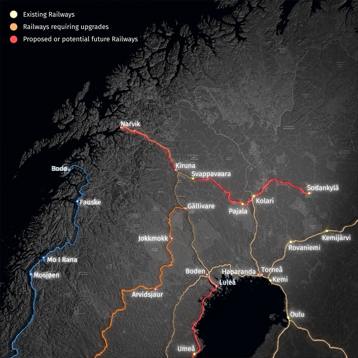 A map displaying the trans-european transport network