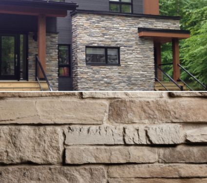 Pierre décorative sur une maison