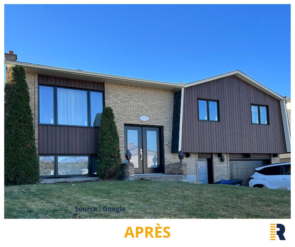 Bungalow de Laval après remplacement du revêtement