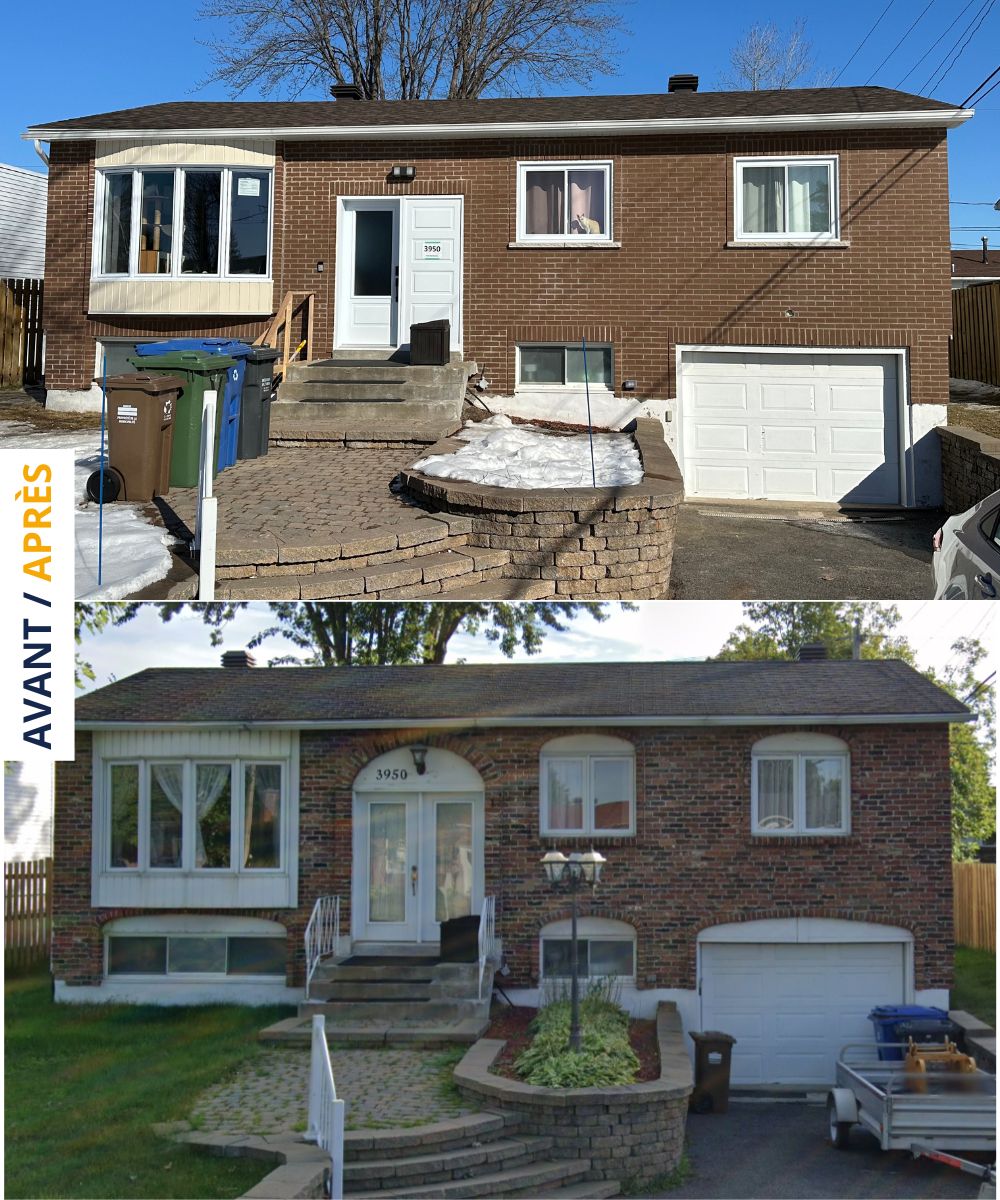 Avant après remplacement de brique et de revêtement