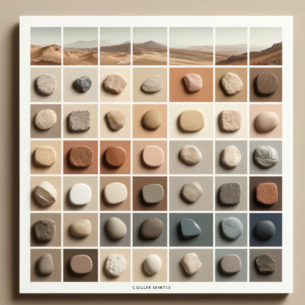 couleurs naturelles de pierre et tons terreux pour revêtements de maison