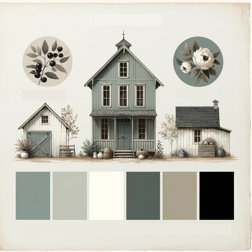 Palette de couleurs pour un revêtement farmhouse