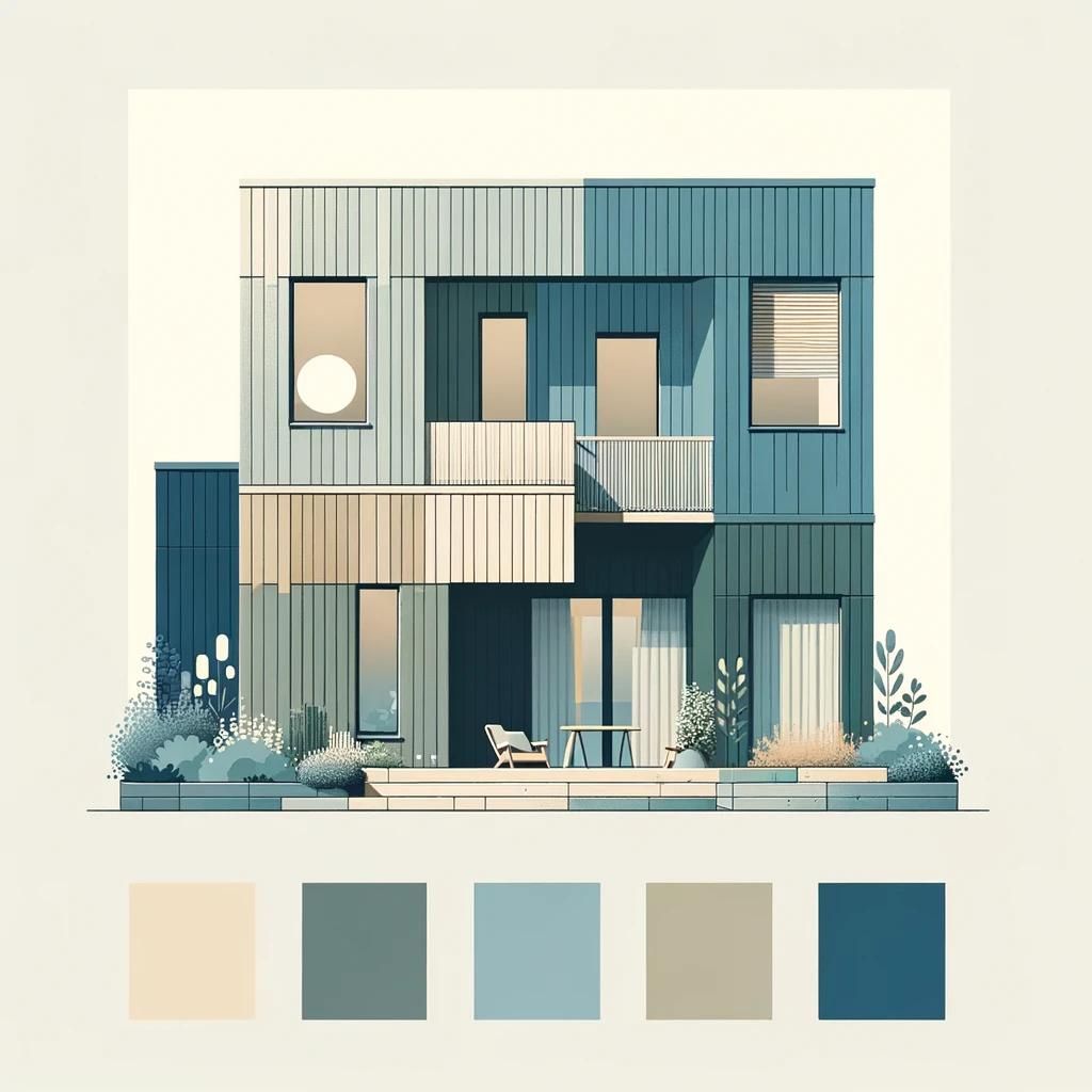 Palette de couleurs scandinaves pour revêtement extérieur