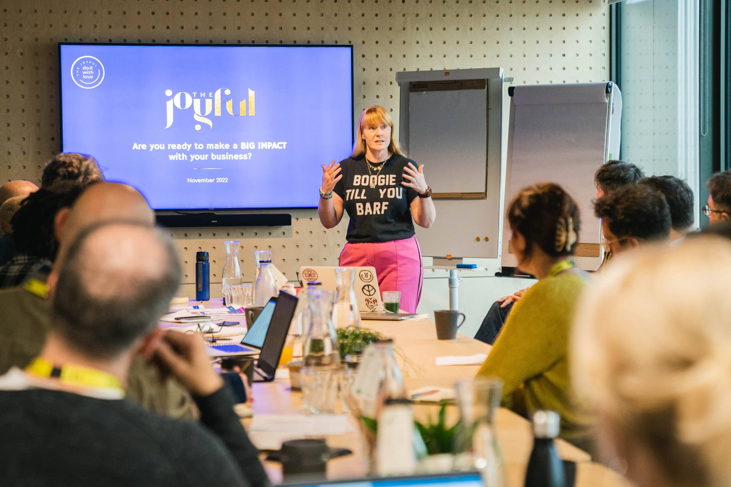 Lucy Freeborn, The Joyful, presenting at Pioneers