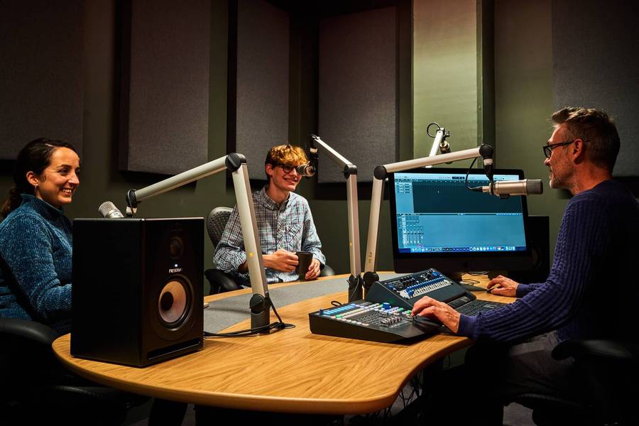 People using the Podcast suite Plus X Innovation Brighton