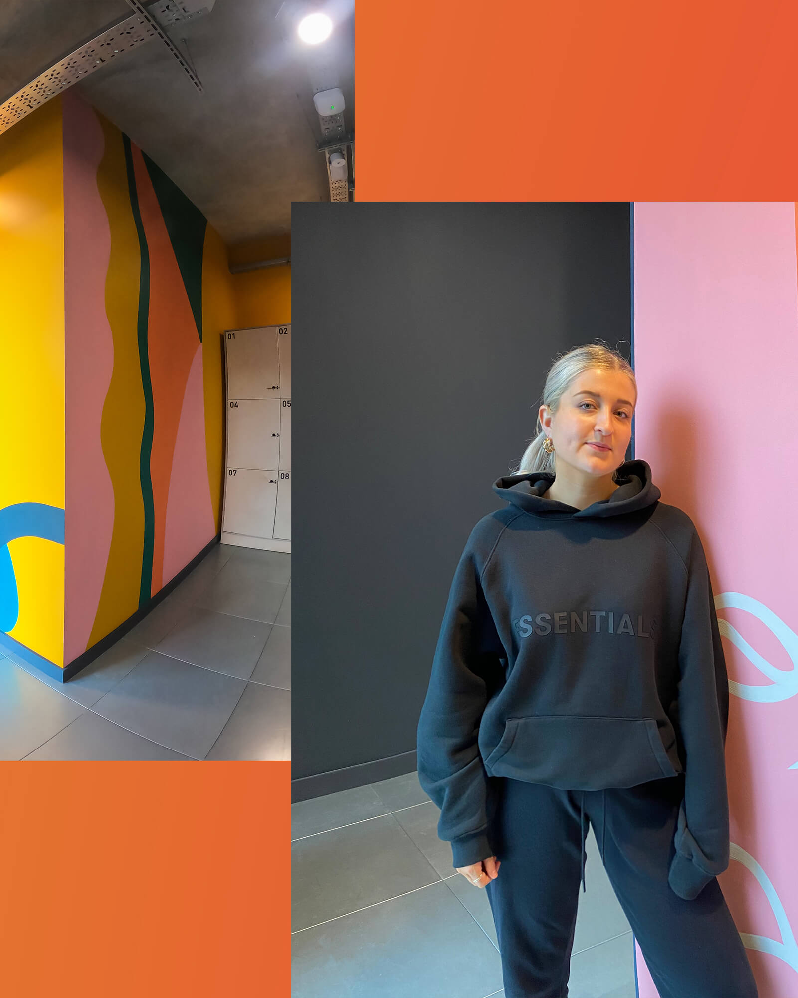 Artist Lois O'Hara with her design at Plus X Innovation Brighton