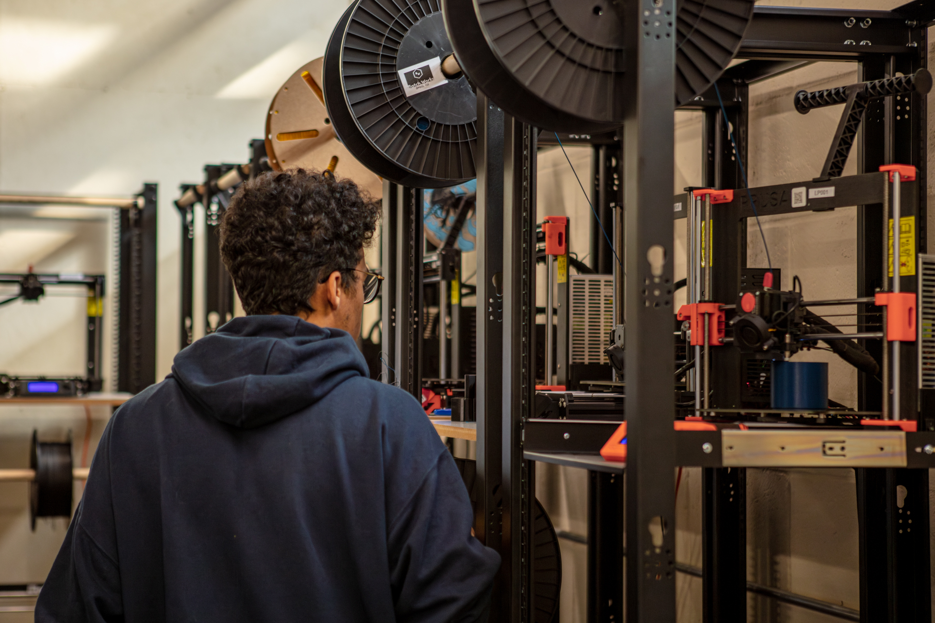 Man working in workshop on a prototype