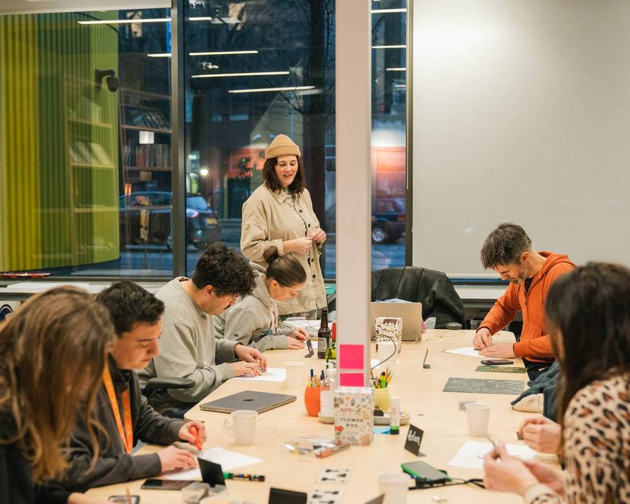 Cult Milk running a crafting class at Plus X Innovation.