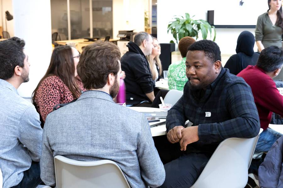 Plus X Innovation members connecting.