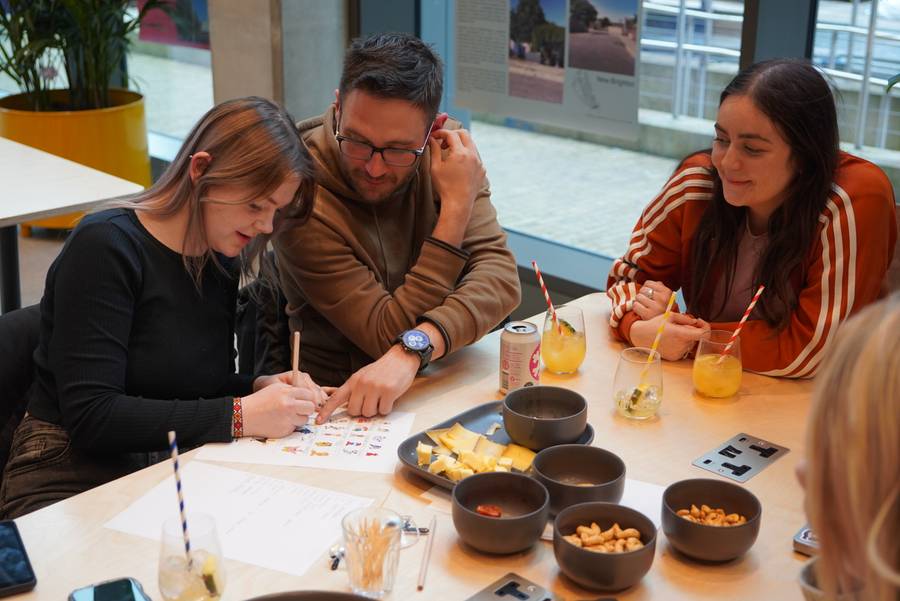 Plus X Innovation participating in a weekly social quiz together.