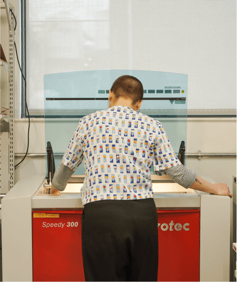 Person working in the Brighton Fablab