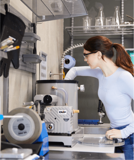 Person working in the bio area in the Brighton workshop